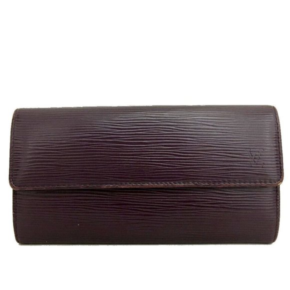 032121D Louis Vuitton Wallet Long Epi Porte Feuille Sarah Leather Bifold - Picture 1 of 9
